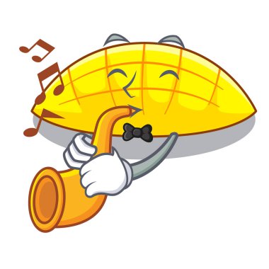 Trompet dilim mang ile caharacter şekil vektör çizim üzerinde