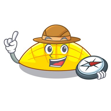 Explorer dilim mang caharacter şekli vektör çizim üzerinde