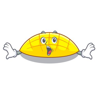 Sürpriz dilim mang caharacter şekli vektör çizim üzerinde