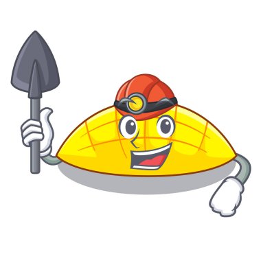 Madenci dilim mang caharacter şekli vektör çizim üzerinde