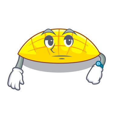 İle karikatür komik vektör esnaf üzerinde bekleyen dilim mango