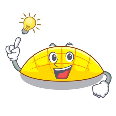 Karikatür komik vektör esnaf ile bir fikir dilim mango var