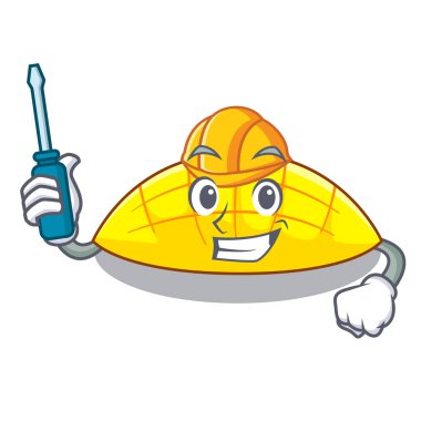 İle karikatür komik vektör esnaf üzerinde Otomotiv dilim mango