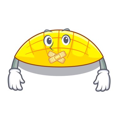 İle karikatür komik vektör esnaf üzerinde sessiz dilim mango