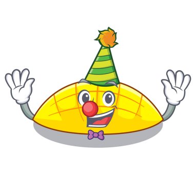 İle karikatür komik vektör esnaf üzerinde palyaço dilim mango