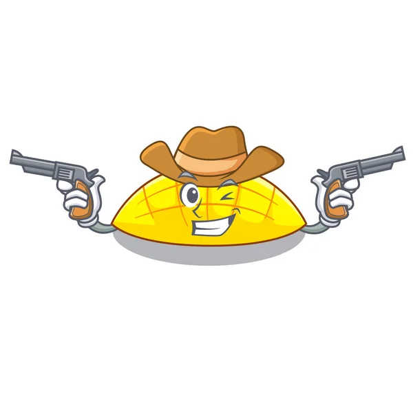 Rodajas Mango Vaquero Aisladas Ilustración Del Vector Mascota — Vector de stock