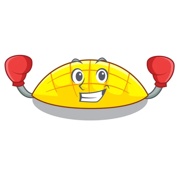 拳击芒果片孤立的吉祥物向量插图 — 图库矢量图片
