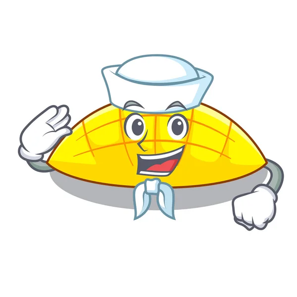 Sailor Mango Slices Isolated Mascot Vector Illustration — Stock Vector