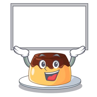 Yönetim Kurulu lezzetli çikolatalı puding ile kadar çizgi film vektör çizim üzerinde