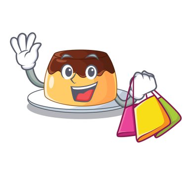 Alışveriş çikolata mousse karakter vektör çizim içinde nane ile