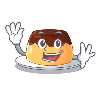 Sallayarak çikolata mousse karakter vektör çizim içinde nane ile