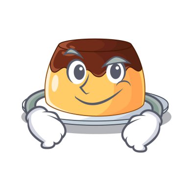 Smirking çikolata mousse karakter vektör çizim içinde nane ile