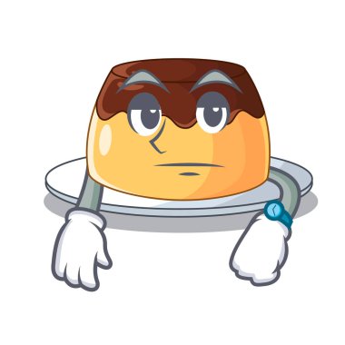 Maskot vektör illüstrasyon izole çikolata kahve puding bekliyor