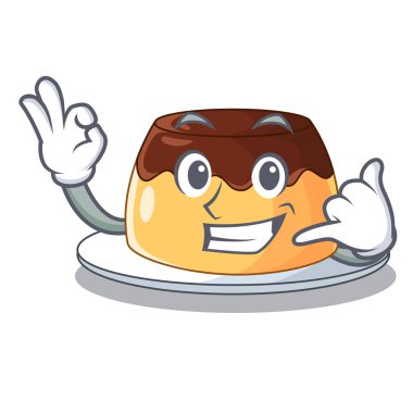 Bana çikolata kahve puding maskot vektör illüstrasyon izole de