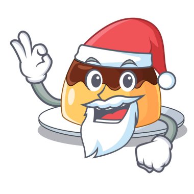Maskot vektör illüstrasyon izole Santa çikolata kahve puding
