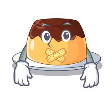 Maskot vektör illüstrasyon izole sessiz çikolata kahve puding