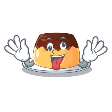 Maskot vektör illüstrasyon izole deli çikolata kahve puding