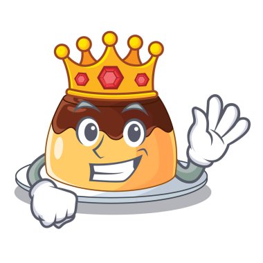 Maskot vektör illüstrasyon izole kral çikolata kahve puding