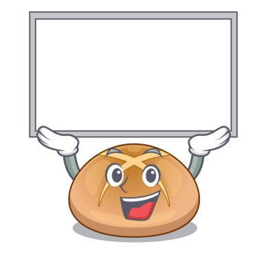 Tahtayı sıcak buns kesme çizgi film vektör çizim üzerinde çapraz