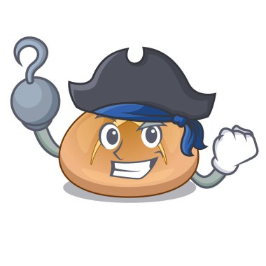 Korsan hot cross buns kesme karikatür illüstrasyon vektör