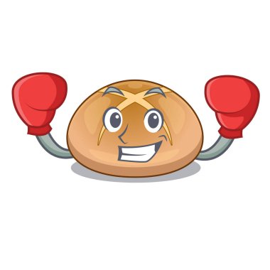 Boks sıcak cross buns kesme karikatür illüstrasyon vektör