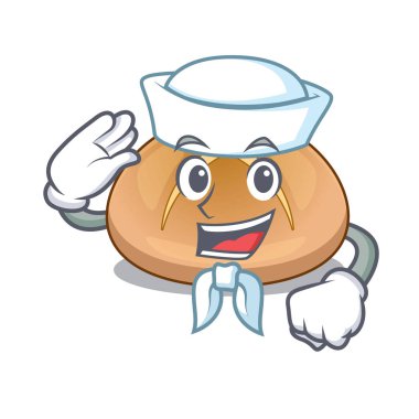 Denizci hot cross buns kesme karikatür illüstrasyon vektör