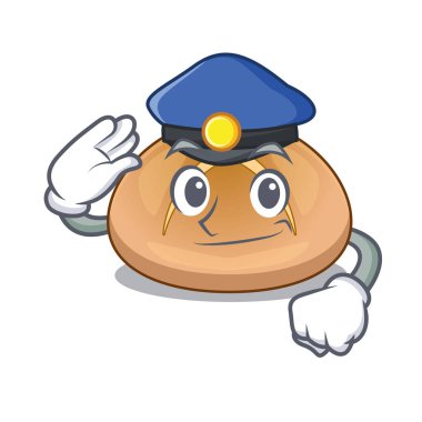 Polis hot cross buns kesme karikatür illüstrasyon vektör