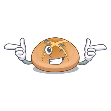 Hot cross buns karakter ev yapımı vektör çizim wink