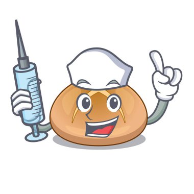 Hot cross buns karakter ev yapımı vektör çizim hemşire