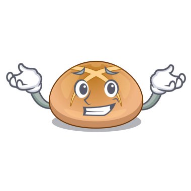 Hot cross buns karakter ev yapımı vektör çizim sırıtarak