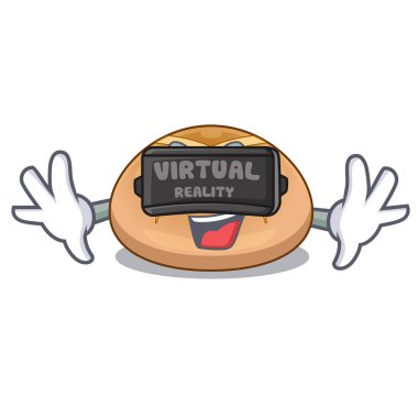 Sanal gerçeklik karikatür buns geleneksel sıcak çapraz vektör çizim ile