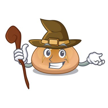 Cadı karikatür buns geleneksel sıcak çapraz vektör çizim ile