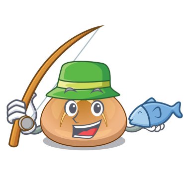 Karikatür buns geleneksel ile sıcak vektör çizim Balık tutma