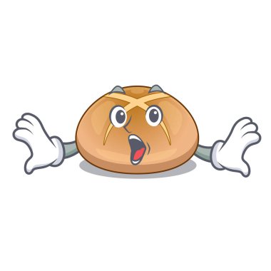 Çörekler geleneksel sıcak çapraz vektör çizim ile sürpriz çizgi film