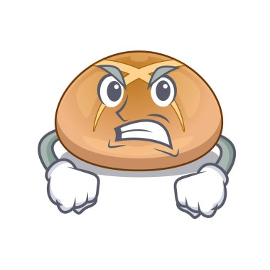 Çörekler geleneksel sıcak çapraz vektör çizim ile kızgın çizgi film