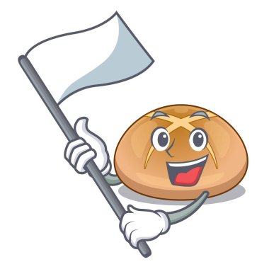 İle bayrak sıcak çapraz maskot vektör illustrasi üzerinde izole buns