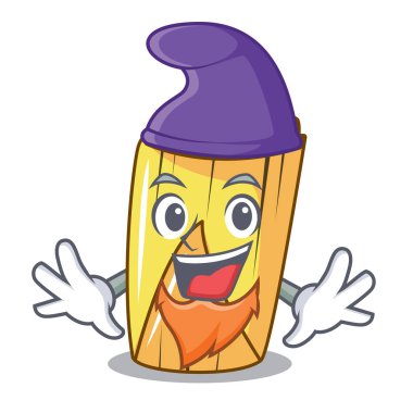 Elf ev yapımı tamaleler Isolated maskot vektör çizim üzerinde sarılı