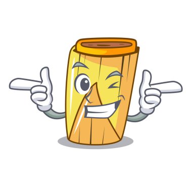 Wink Mısır tamales şekil üzerinde çizgi film vektör çizim