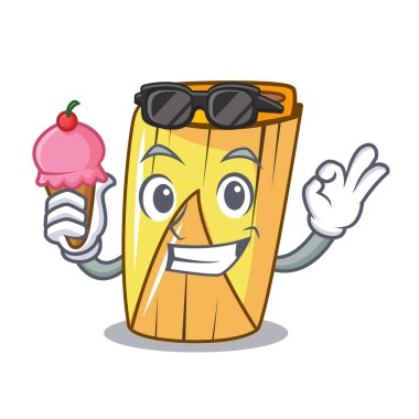 Dondurma Mısır tamales şekli ile karikatür vektör çizim