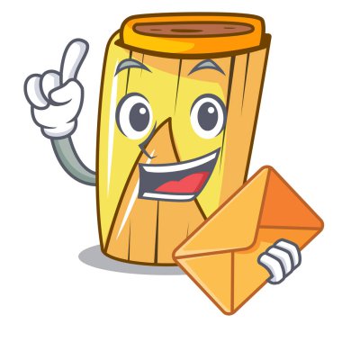 Zarf Mısır tamales şekli ile karikatür vektör çizim