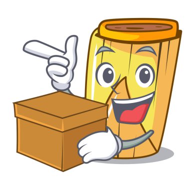 Kutu Mısır tamales şekli ile karikatür vektör çizim