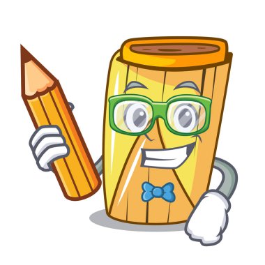 Öğrenci Mısır tamales şekil üzerinde çizgi film vektör çizim