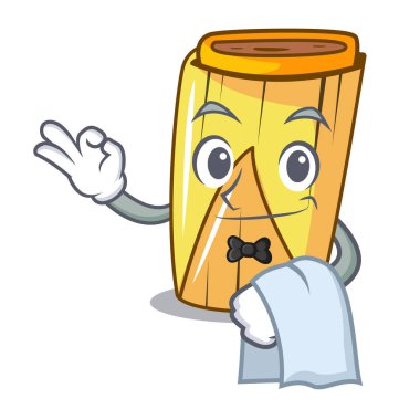 Garson geleneksel Meksika yemeği yemekleri tamales karakter vektör çizim