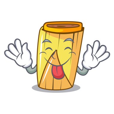 Tamale karikatür vektör çizim Mısır yaprak ile dışarı dil