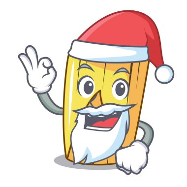 Santa dolmasıyla karikatür vektör çizim Mısır yaprak ile