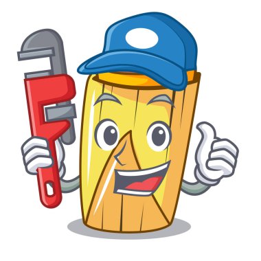 Tesisatçı dolmasıyla karikatür vektör çizim Mısır yaprak ile