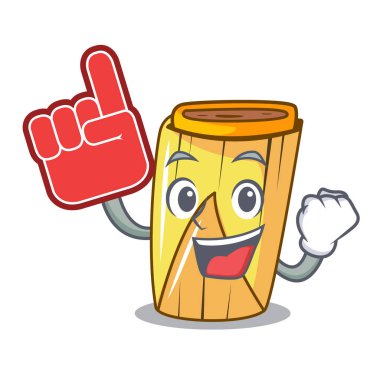 Köpük parmak dolmasıyla karikatür vektör çizim Mısır yaprak ile