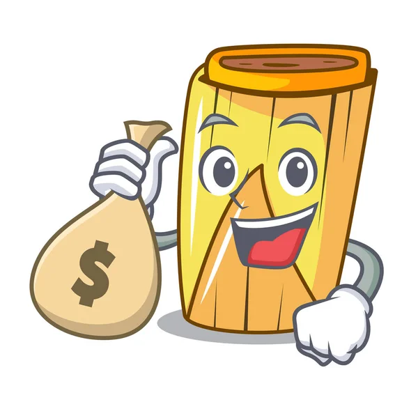 Money Bag Homemade Wrapped Tamales Isolated Mascot Vector Illustration — Stock Vector