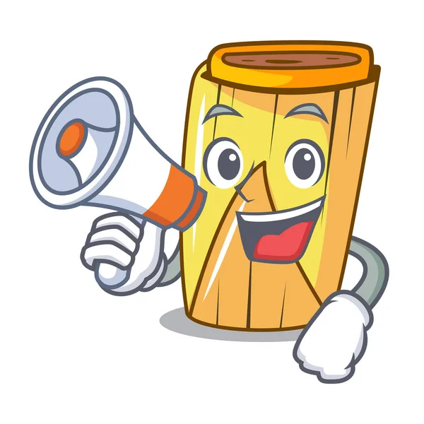 Megaphone Homemade Wrapped Tamales Isolated Mascot Vector Illustration — Stock Vector