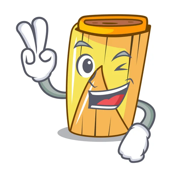 Çizgi film vektör çizim üzerinde iki parmak Mısır tamales şekil